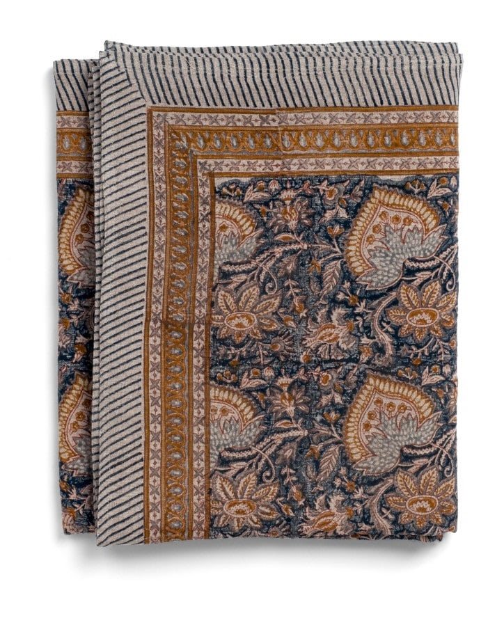 Linen Tablecloth - Oriental - Navy Blue