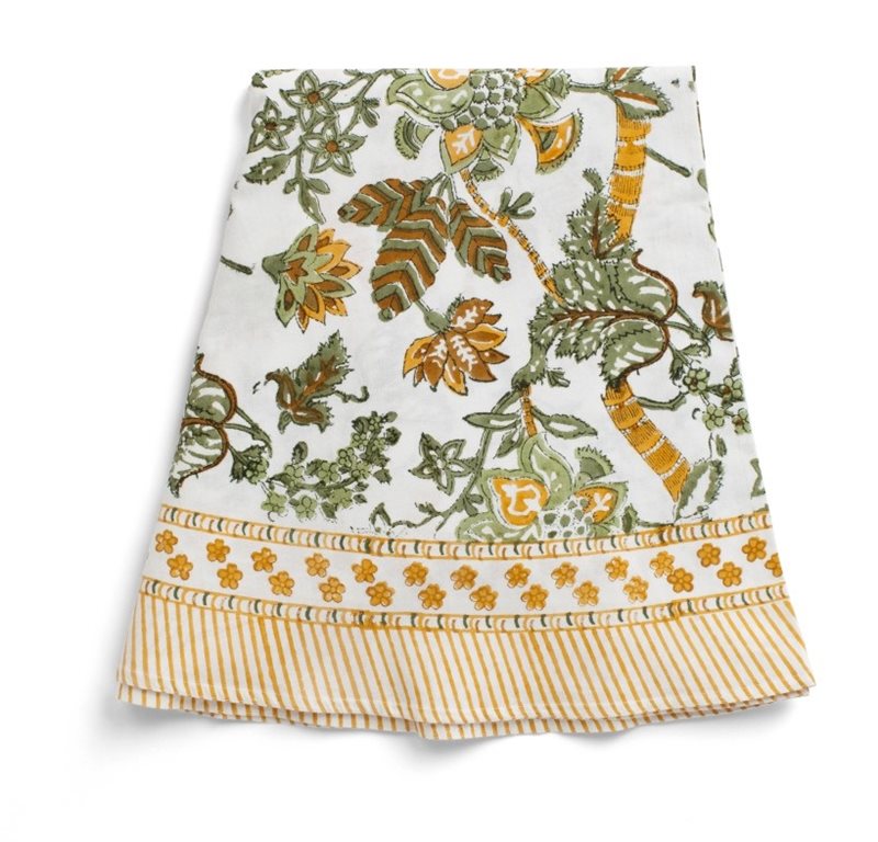 Tablecloth - Floral - Ochre - round