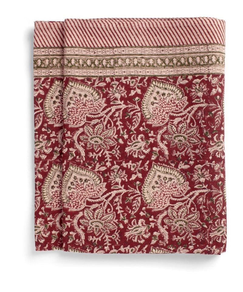 Linen Tablecloth - Oriental - Red 