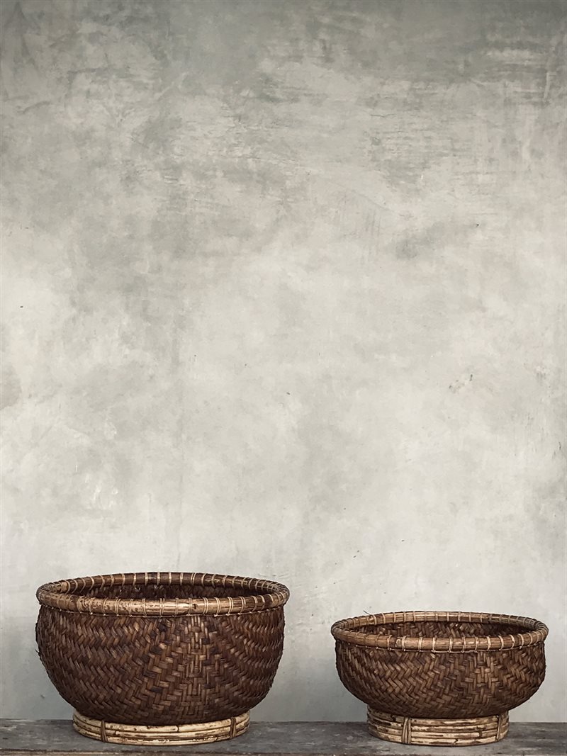 JUNO, rattan baskets set 2, brown