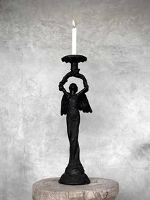 ANGEL cast iron candle holder, antique
