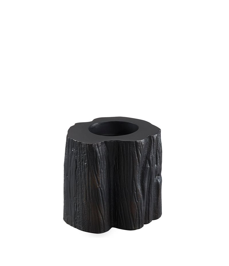 Flame low tealight holder antique black
