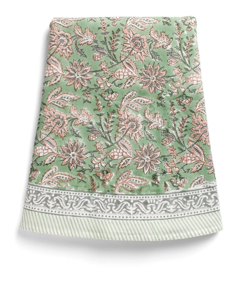  Tablecloth - Indian Summer - Green/Rose