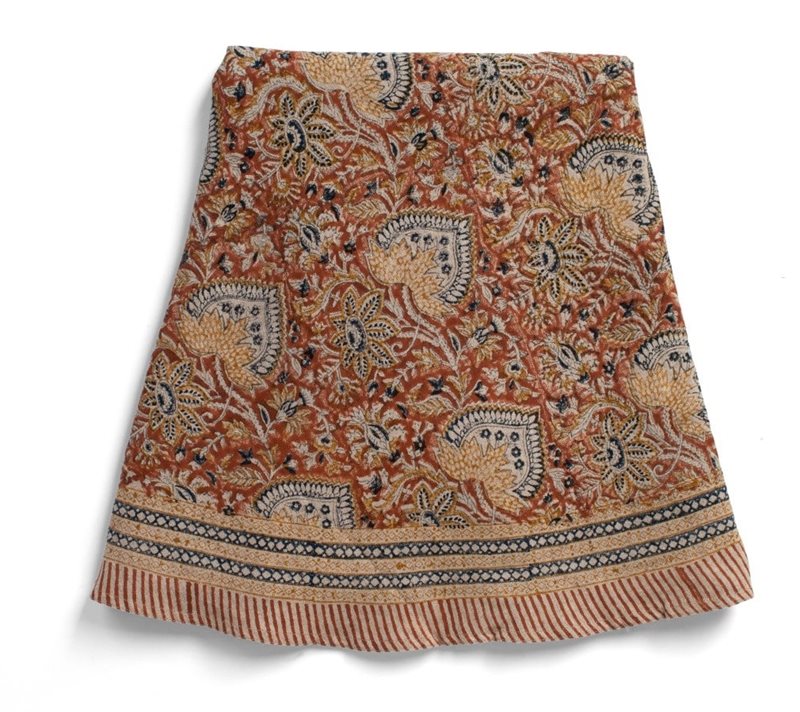 Linen Tablecloth - Oriental - Mustard - round 220cm