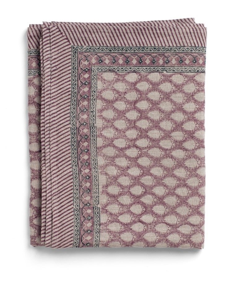 Linen Tablecloth - Cypress - Rose