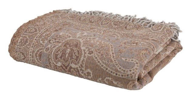 Wool Blanket - Paisley - Beige