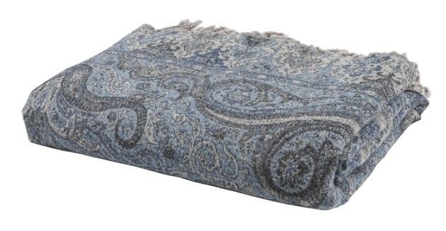 Wool Blanket - Paisley - Light Blue