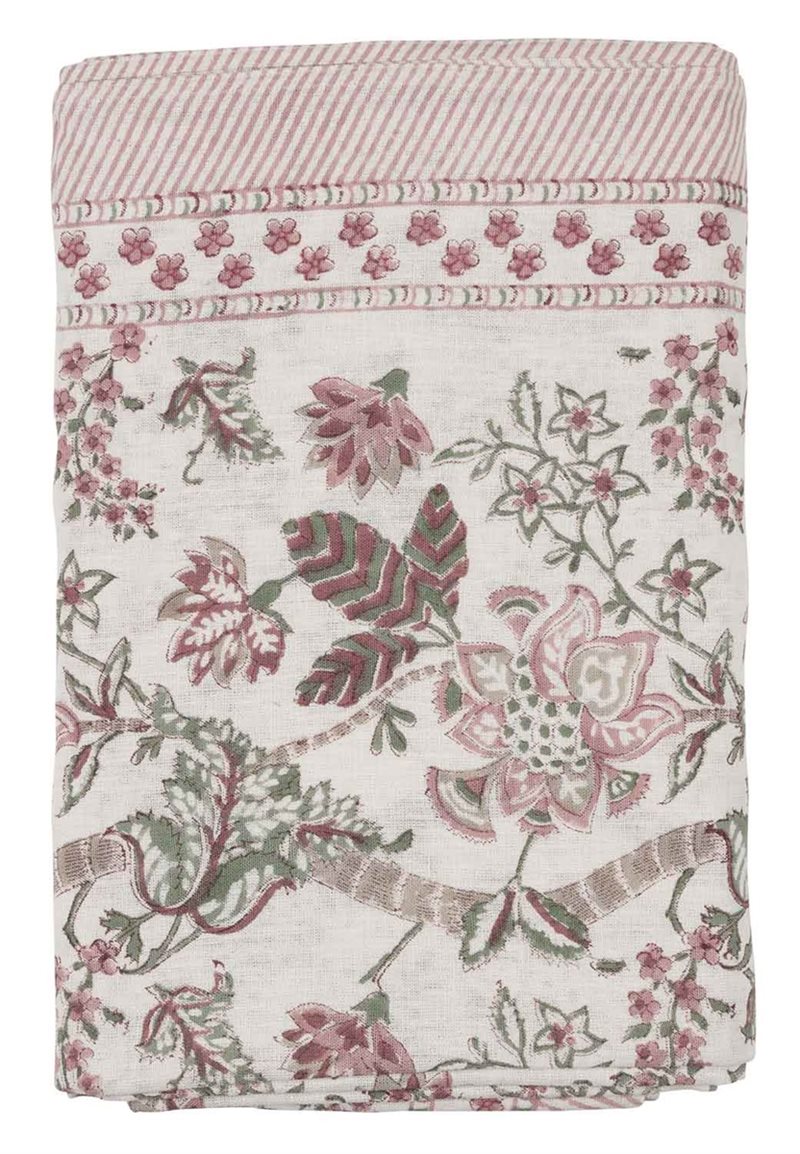 Linen Tablecloth - Floral - Ruby