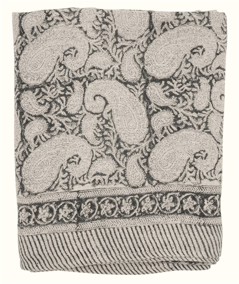 Linen Tablecloth - Big Paisley® - Charcoal Grey 