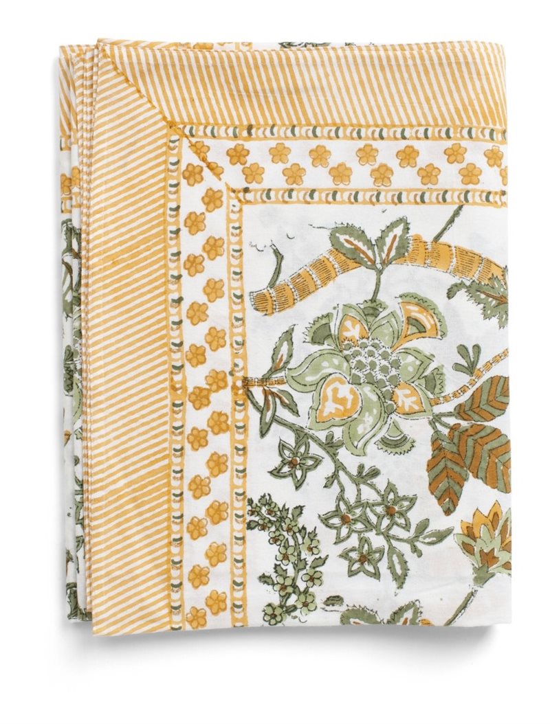 Tablecloth - Floral - Ochre