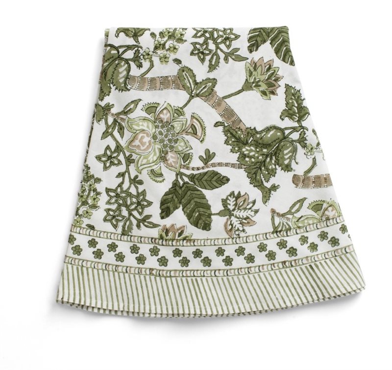 Tablecloth - Floral - Olive - round 