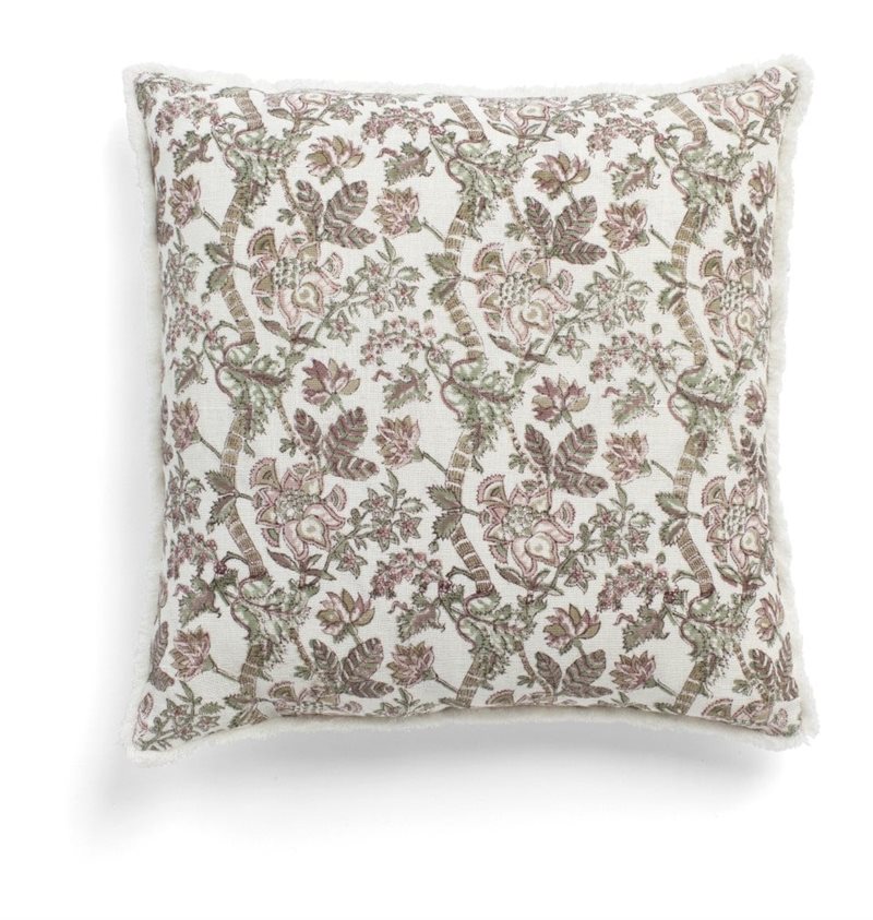Linen Cushion Floral - Ruby