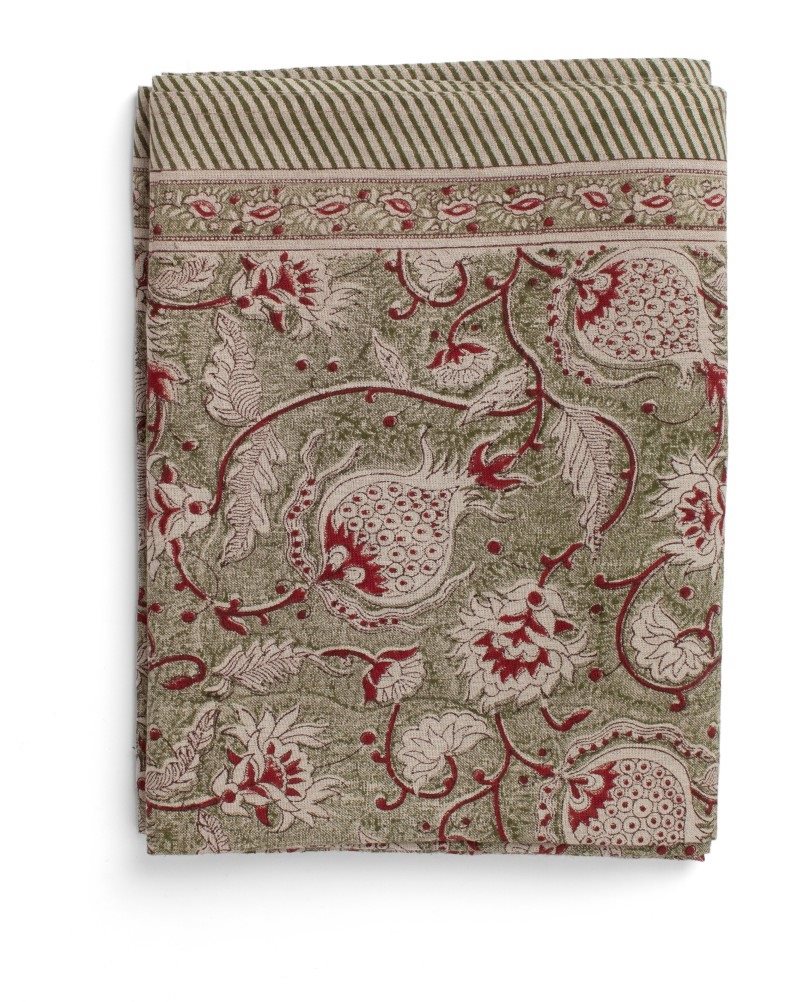 Linen Tablecloth - Pomegranate - Green