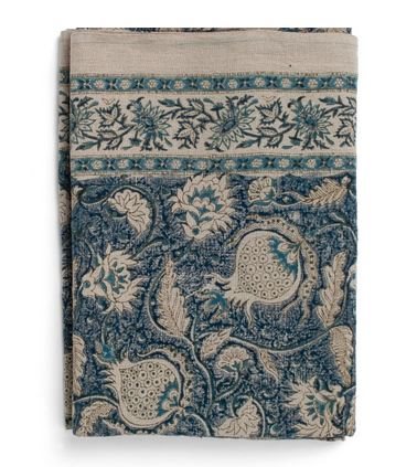 Linen Tablecloth - Pomegranate - Blue