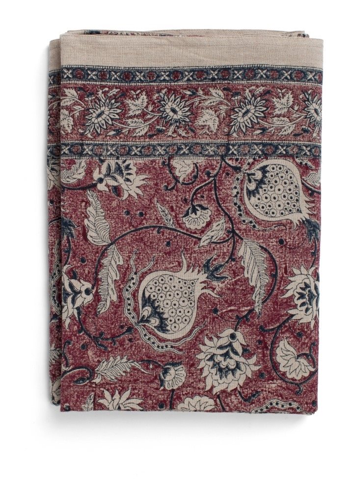 Linen Tablecloth - Pomegranate - Burgundy 