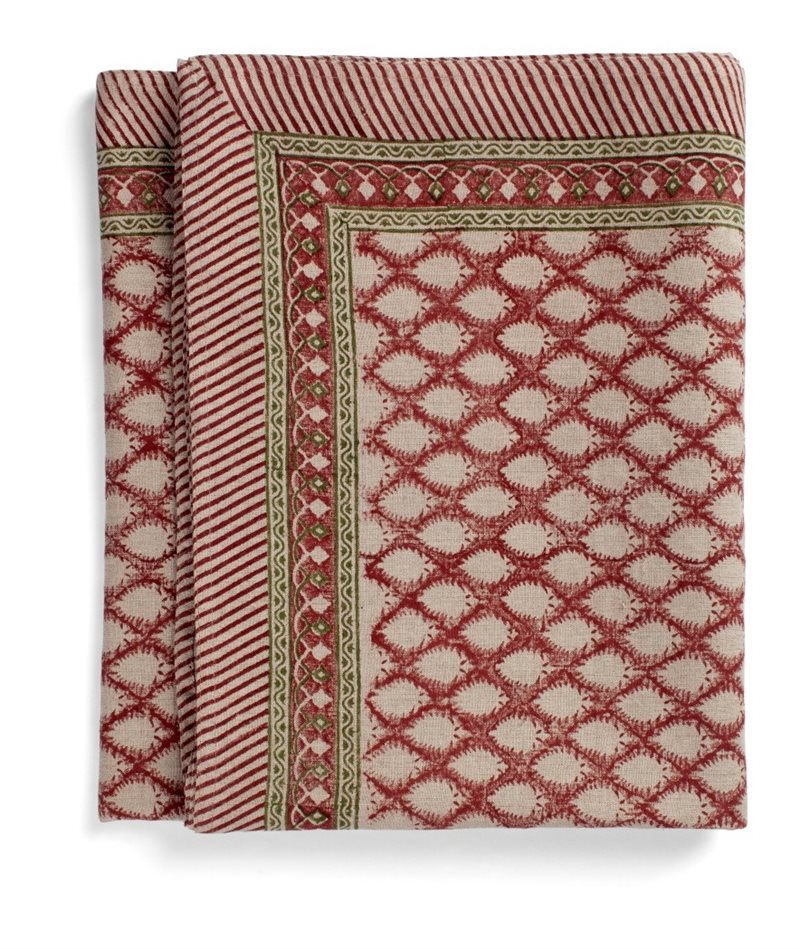 Linen Tablecloth - Cypress - Red