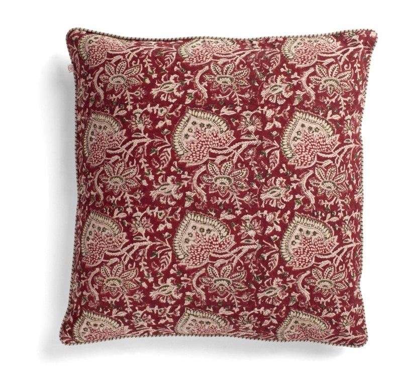  Linen Cushion - Oriental - Red 