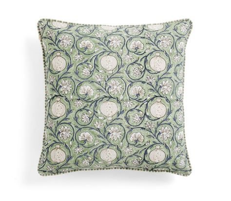 Cushion w. piping - Tangier Pomegranate - Green - 50x50cm