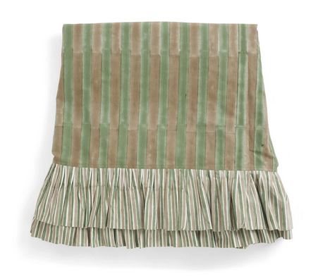 Tablecloth w. ruffle - Jaipur Stripe - Green 