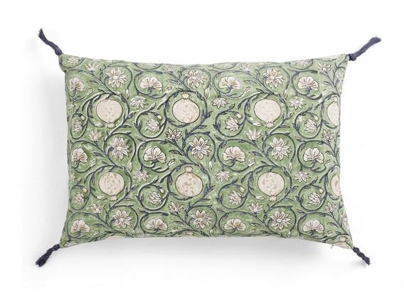Cushion w. tassel - Tangier Pomegranate - Green