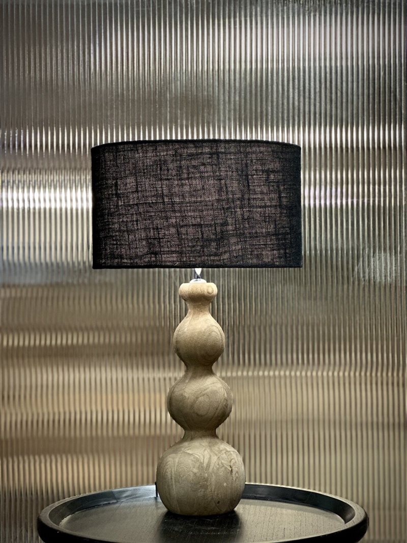 BELLE table lamp, natural with black jute shade