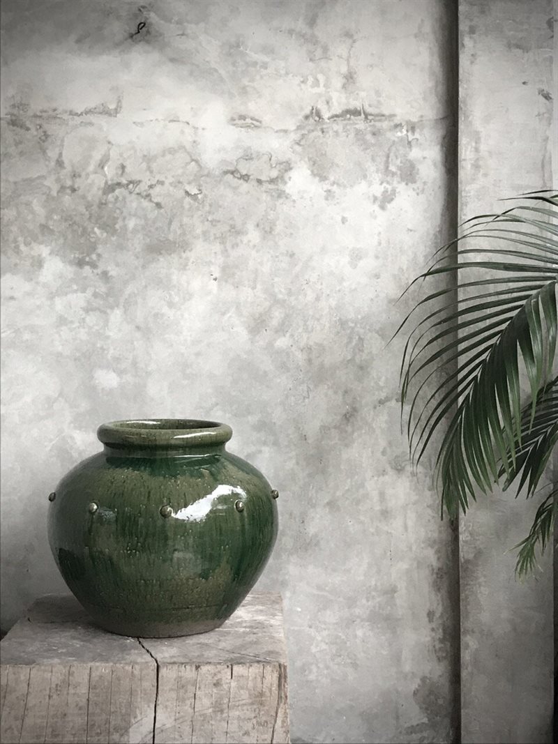 MONG pot, green china cracking