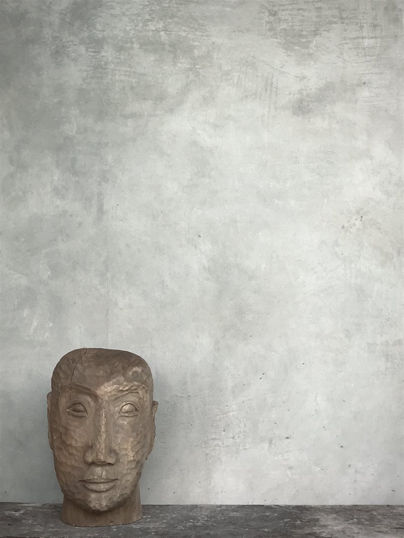 WAYAN, carved wooden head