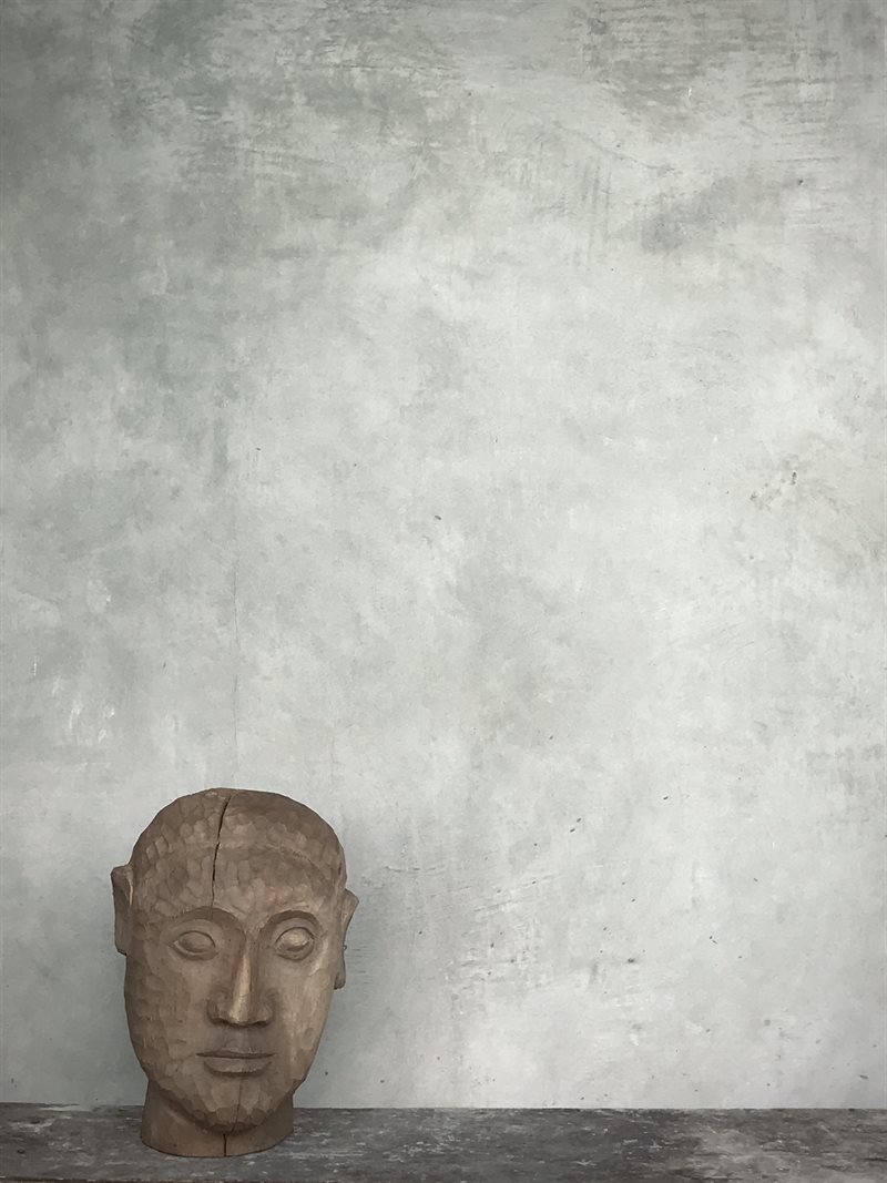 KETUT, carved wooden head