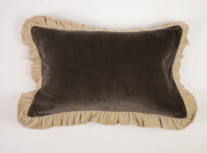 Doris mörk taupe o benvit 30*50