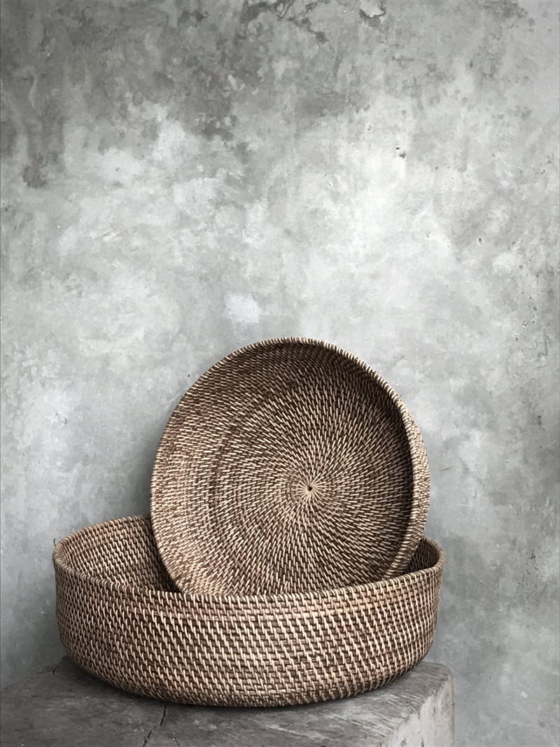 ALANG, round rattan bowls
