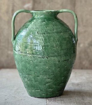 CIO vase with handles, light green