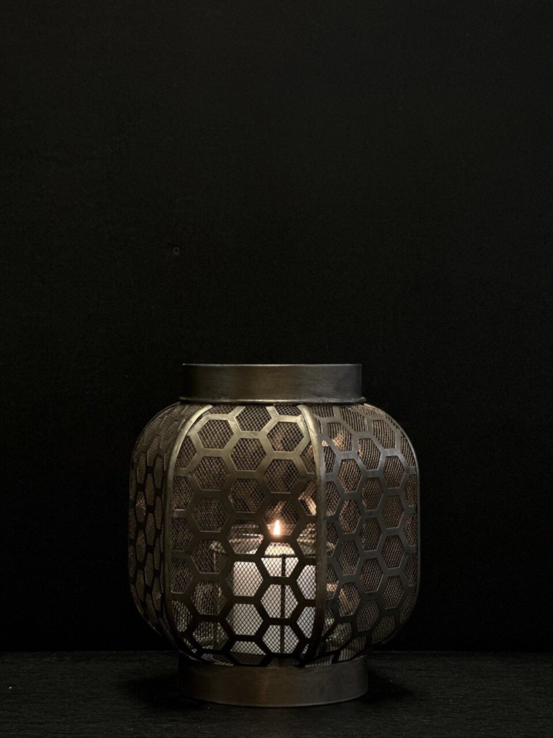 JING lantern, antique brass - gold