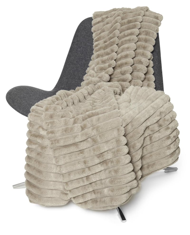 Stripy Blanket - Taupe