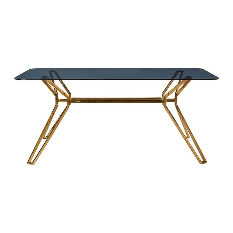 Table Rectangular Gold & Glass 