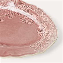 Small oval serving dish, old rose