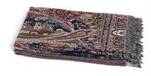 Wool Blanket - Paisley - Blue Rose