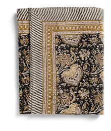 Linen Tablecloth - Oriental- Black