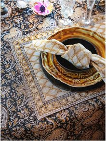 Placemats with Cypress print in Ochre