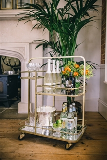 DRINKS TROLLEY - GOLD