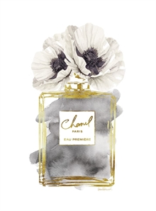 Parfume bottle with flowers