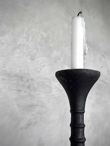 MANDU cast iron candle holder, antique