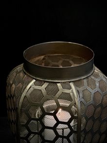 JING lantern, antique brass - gold