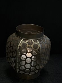JING lantern, antique brass - gold