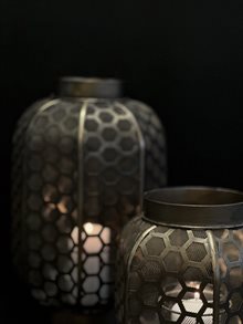 JING lantern, antique brass - gold