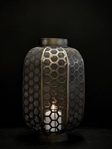 JING lantern, antique brass - gold