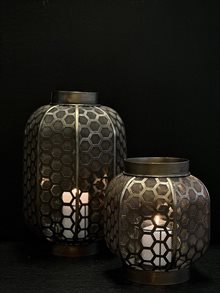 JING lantern, antique brass - gold