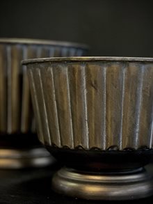 RITZ pot - bowl, set 2, antique brass - gold