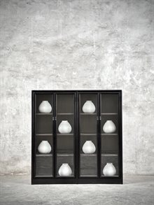 LING cabinet, china black & ash mindi, 4 doors