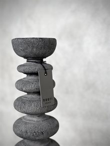 NAWU stone candle holder, grey wash