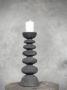 NAWU stone candle holder, grey wash